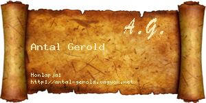 Antal Gerold névjegykártya